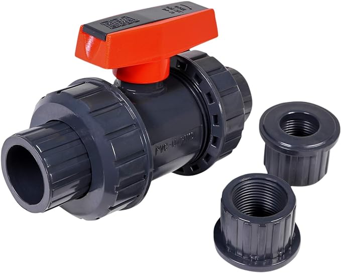 3/4" True Union PVC Ball Valve Grey